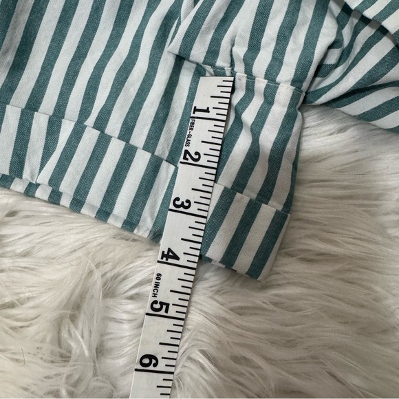 Blu Pepper Green and White Stripe Cargo Shorts - Picture 15 of 16